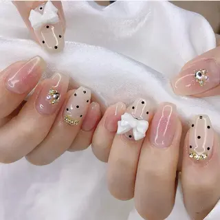 ネイル 渋谷／チップ長さ出し 👑アプレgel-xのネイルデザイン