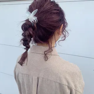 セミロング カラー ヘアアレンジ 🌼 アユカのヘアスタイル
