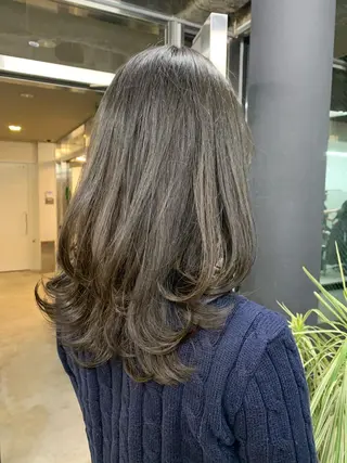 ミディアム カラー 透明感カラー✂︎ /縮毛矯正/YUKAのヘアスタイル