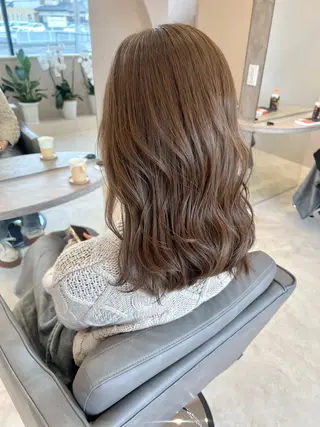 ミディアム カラー 髪質改善ストレート 中林優太のヘアスタイル