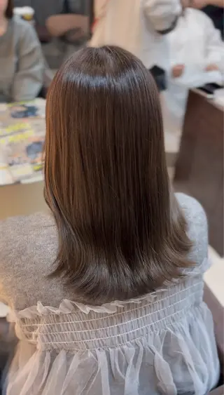 ミディアム カラー 🤎韓国ヘア ベージュ まゆか🤎のヘアスタイル