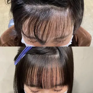 ロング hana/ナチュラル カラー/縮毛矯正のヘアスタイル