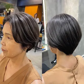 ショート カラー 透明感カラー🌿 グレージュ🐺陽介のヘアスタイル