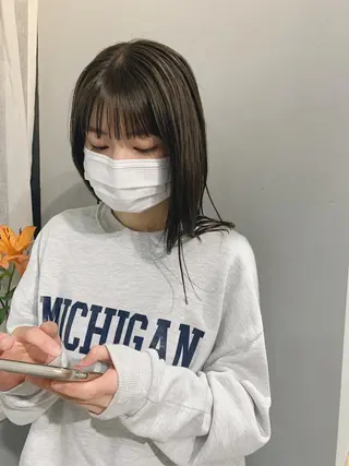 セミロング カラー ボブパーマコテ巻き風 パーマNo1深江秀平のヘアスタイル