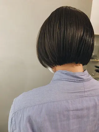 ミディアム カラー ヘアアレンジ ボブパーマコテ巻き風 パーマNo1深江秀平のヘアスタイル