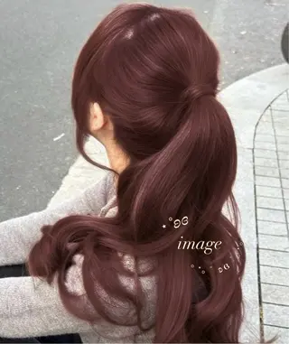 カラー girlな暖色ヘア 🪽🫧ハルナ🎀のヘアスタイル