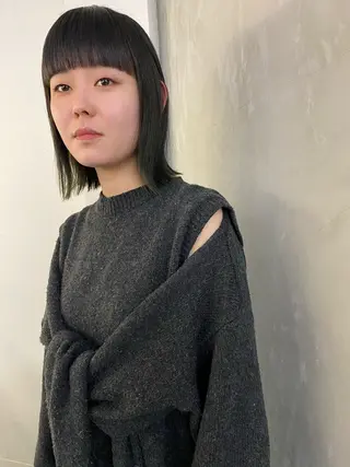 ミディアム カラー 森貴裕/ニュアンス パーマ/オリーブのヘアスタイル