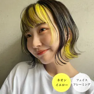 ショート カラー アンブレラカラー💫 フェイスフレーミングのヘアスタイル