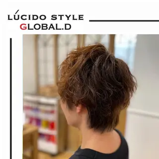 ショート カラー パーマ ヘアアレンジ メンズ キッズ ✂︎ショート、ボブ、 レイヤー🩵YUMIのヘアスタイル