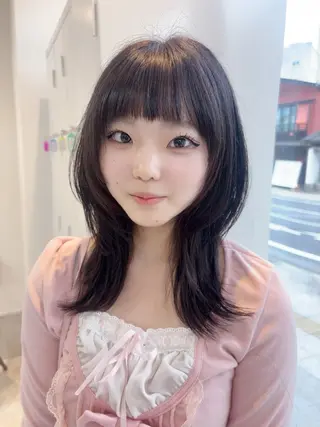 セミロング TELAHAIR 石岡♡Rinaのヘアスタイル