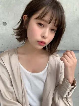 ミディアム ヘアアレンジ 縮毛矯正/髪質改善/ ブリーチ毛/木元渓太のヘアスタイル