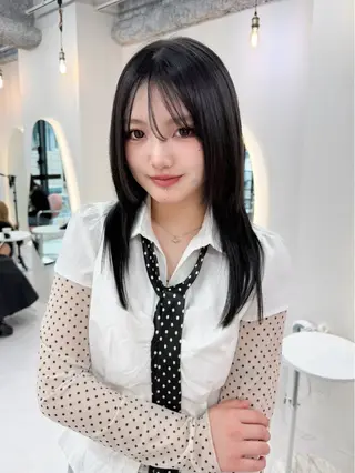 ロング カラー ヘアアレンジ 縮毛矯正🤍 盛れるボブ/ひかりのヘアスタイル