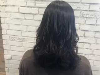 ミディアム カラー パーマ ヘアアレンジ 大山 望のヘアスタイル