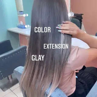 ロング カラー エクステ🩵ブリーチ 韓国ヘア🩵KAEのヘアスタイル