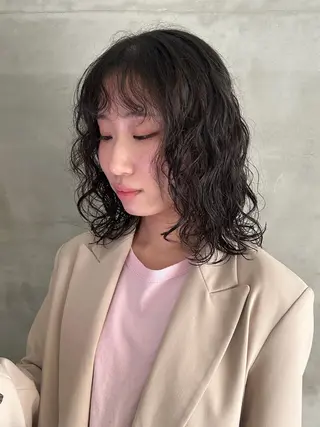 ミディアム パーマ デザイン/アレンジ ❤︎イシイレイのヘアスタイル