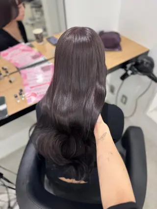 ロング カラー ヘアアレンジ 🤍淡色ピンク&ラベ ンダーYUKI🤍のヘアスタイル