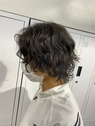 ミディアム カラー パーマ メンズ ブリーチカラー特化 U-topia小島のヘアスタイル