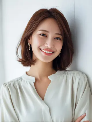セミロング 島田 光✨️のヘアスタイル