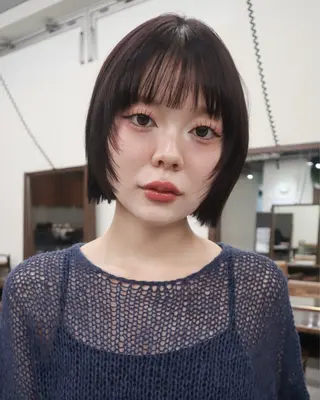 ミディアム saki🌱ぷつっと ボブ/透明感カラーのヘアスタイル