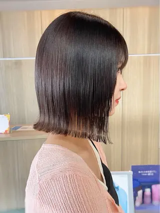 ミディアム カラー SHIN🌿柏美容師 レイヤーボブカラーのヘアスタイル