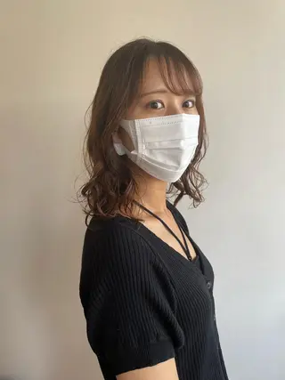 ミディアム パーマ 韓国風パーマ🌿コテ 巻き風パーマ/るいのヘアスタイル