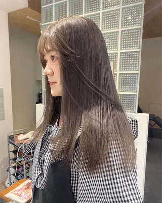 セミロング カラー パーマ美容師 hanaのヘアスタイル