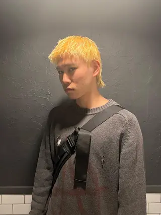 ショート カラー メンズ 退色まで透明感ある ダブルカラー/リクのヘアスタイル