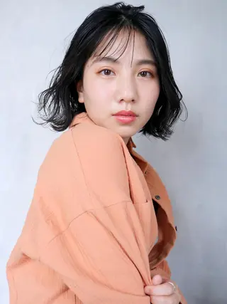 ミディアム カラー パーマ ヘアアレンジ ITbyALBUM 中野店のヘアスタイル