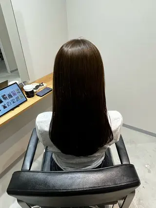 ロング omaフクダ 縮毛矯正/艶髪カラーのヘアスタイル