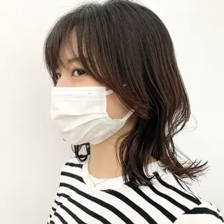 セミロング カラー パーマ ヘアアレンジ メンズ キッズ ネイル マツエク・マツパ レイヤーカット/ 巻ける縮毛矯正のヘアスタイル