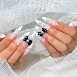 ロング カラー 波 なみのネイルデザイン