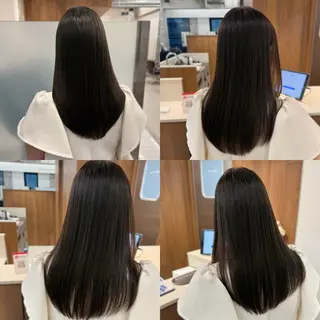 セミロング カラー パーマ 縮毛矯正+モテカラー 🎀✨MIHOのヘアスタイル