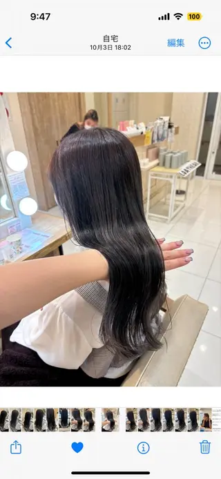 ロング カラー ブリーチなしカラー/ 暖色カラー/艶カラーのヘアスタイル