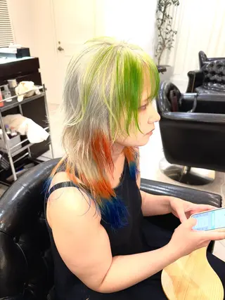 ミディアム ハイトーン/レイヤー /ウルフ⭐️永田⭐️のヘアスタイル