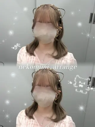 ミディアム カラー ヘアアレンジ ・˚✧すずね˚✧* ♡のヘアスタイル