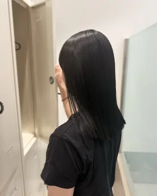 セミロング カラー パーマ 縮毛矯正+モテカラー 🎀✨MIHOのヘアスタイル