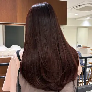 セミロング カラー ヘアアレンジ 内大久保 列夏のヘアスタイル