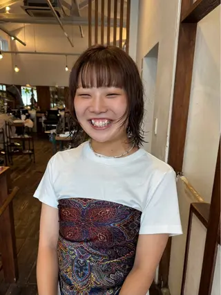 ミディアム MOK大阪梅田店 Asahiのヘアスタイル