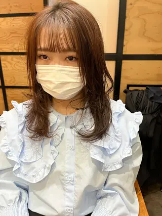 ミディアム カラー パーマ ヘアアレンジ メンズ キッズ ネイル マツエク・マツパ アイブロウ 久木原 ゆりのヘアスタイル
