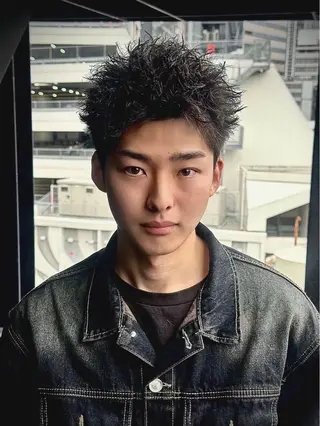 ショート カラー パーマ メンズ特化/ツイスパ /波巻き/松本真生のヘアスタイル