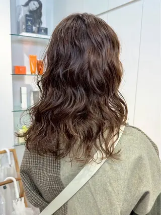 セミロング パーマ 骨格補正ショート/ パーマ🌸さくらのヘアスタイル