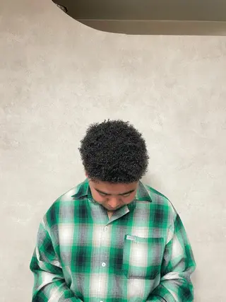 パーマ メンズ 松坂 祐斗のヘアスタイル