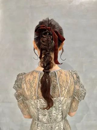 ロング ヘアアレンジ うる艶カラー 顔周りカット♡ikuのヘアスタイル