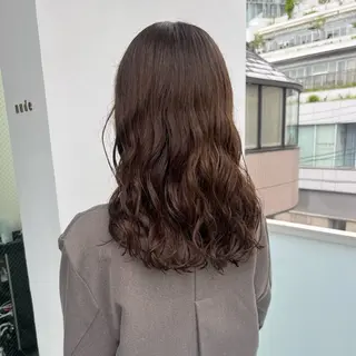 セミロング カラー パーマ akane/オリーブ /ボブパーマのヘアスタイル