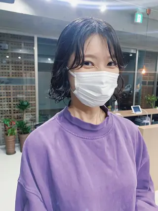 ショート パーマ ボブパーマコテ巻き風 パーマNo1深江秀平のヘアスタイル