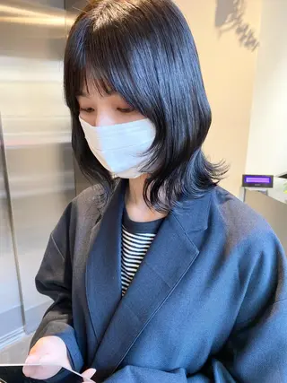ミディアム カラー 外国人対応 佐久間のヘアスタイル
