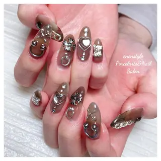 ミディアム ネイル 🐾enen style 🐾のネイルデザイン