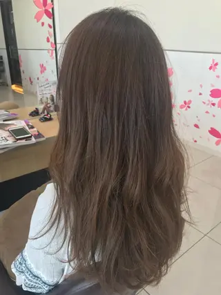セミロング 髪質改善縮毛矯正/暖 色カラー/ウエダカナのヘアスタイル