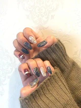ネイル Apri  Lush 大金のネイルデザイン