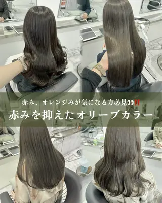 ロング カラー ParveMix/ オリーブ/いちかのヘアスタイル